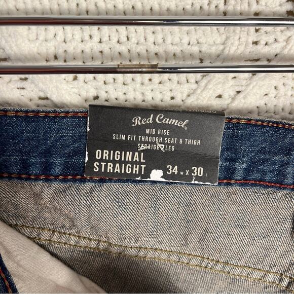 NWT RED CAMEL | Blue Medium Wash "Original Straight" Mid Rise Jeans | Bottom - Picture 6 of 8